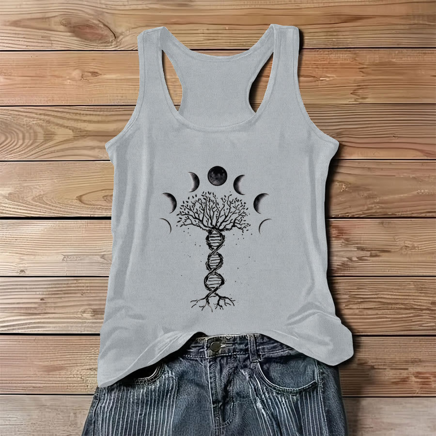 Débardeur femme Olivenorma à imprimé graphique Arbre de Vie et Phases de la Lune - Gris - 3XL - image 4