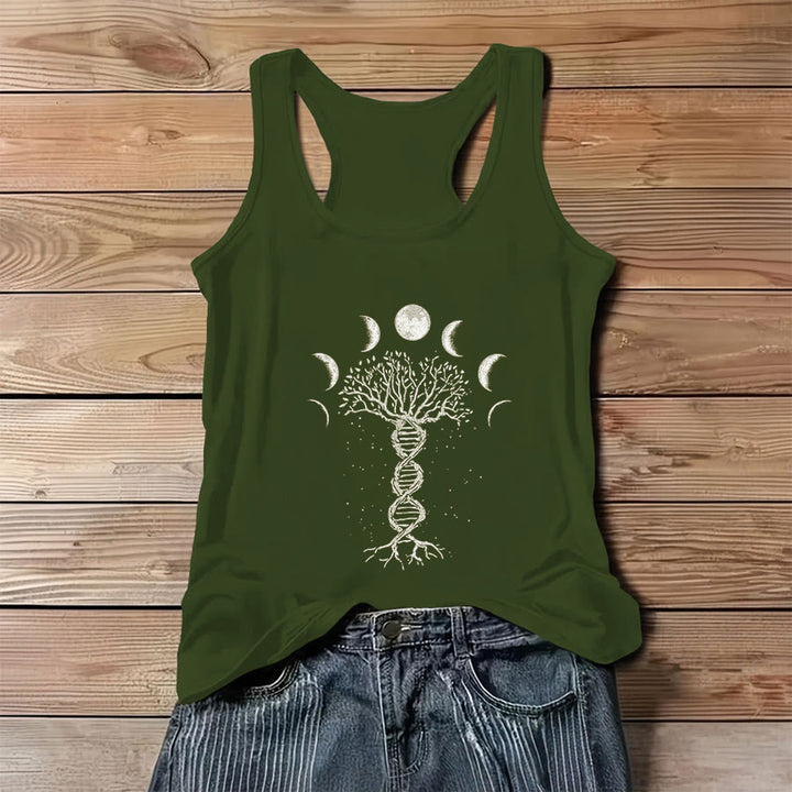 Débardeur femme Olivenorma à imprimé graphique Arbre de Vie et Phases de la Lune - Vert - 3XL - image 8