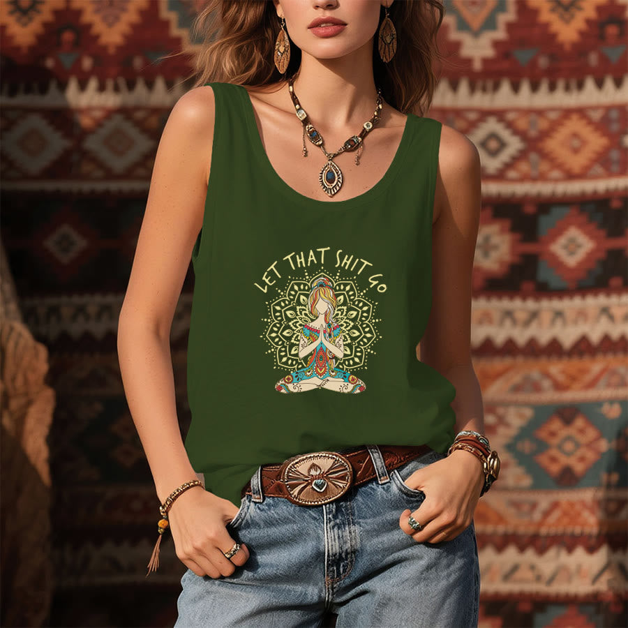 Débardeur Olivenorma Artistic Yoga Woman avec imprimé mandala et slogan - image 9