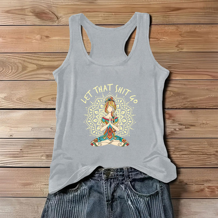 Débardeur Olivenorma Artistic Yoga Woman avec imprimé mandala et slogan - Gris - 3XL - image 0