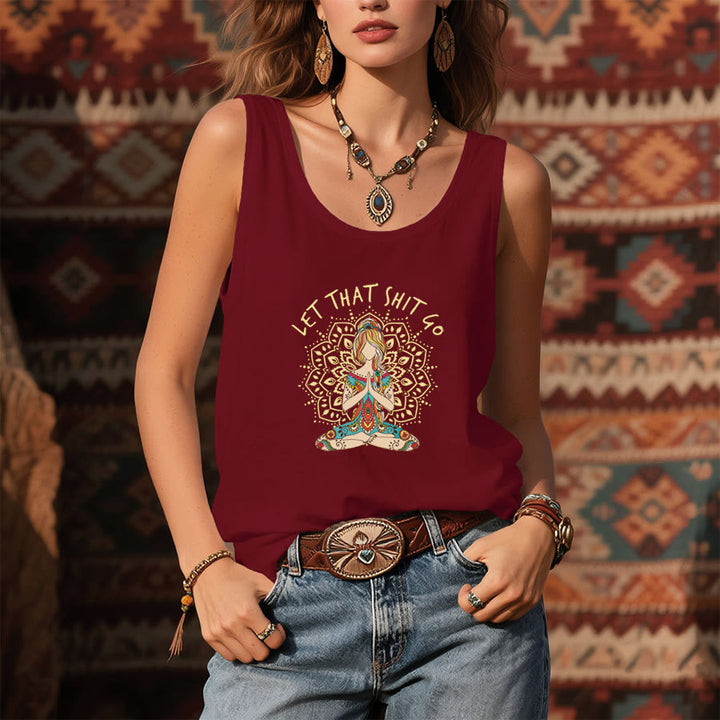Débardeur Olivenorma Artistic Yoga Woman avec imprimé mandala et slogan - image 7