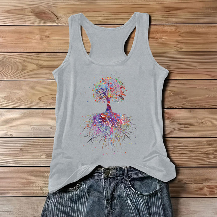 Débardeur femme Olivenorma à imprimé graphique Arbre de Vie aquarelle - Gris - 3XL - image 4