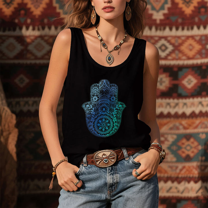 Débardeur femme Olivenorma « Paume de protection » dégradé à motif main de Hamsa - image 3