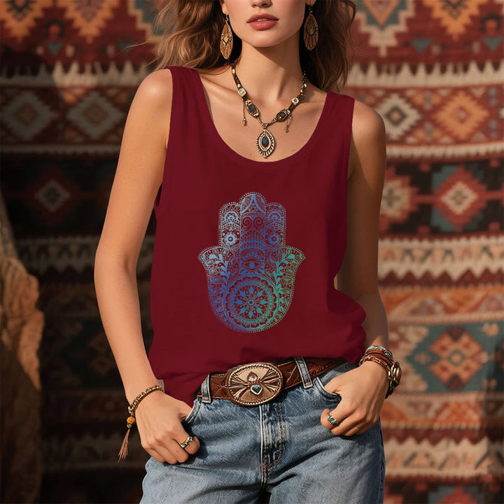 Débardeur femme Olivenorma « Paume de protection » dégradé à motif main de Hamsa - image 9