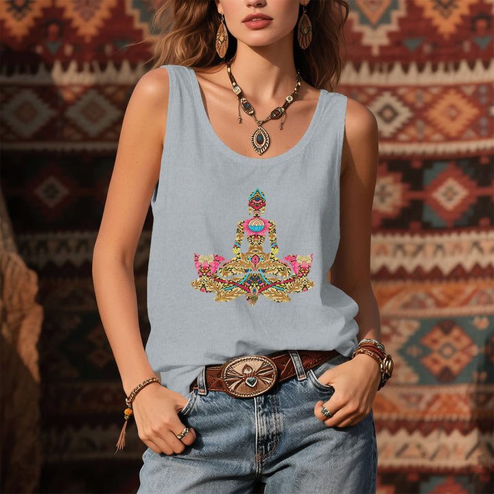 Débardeur pour femme Olivenorma à motif de paix et orné de poses de yoga - image 7