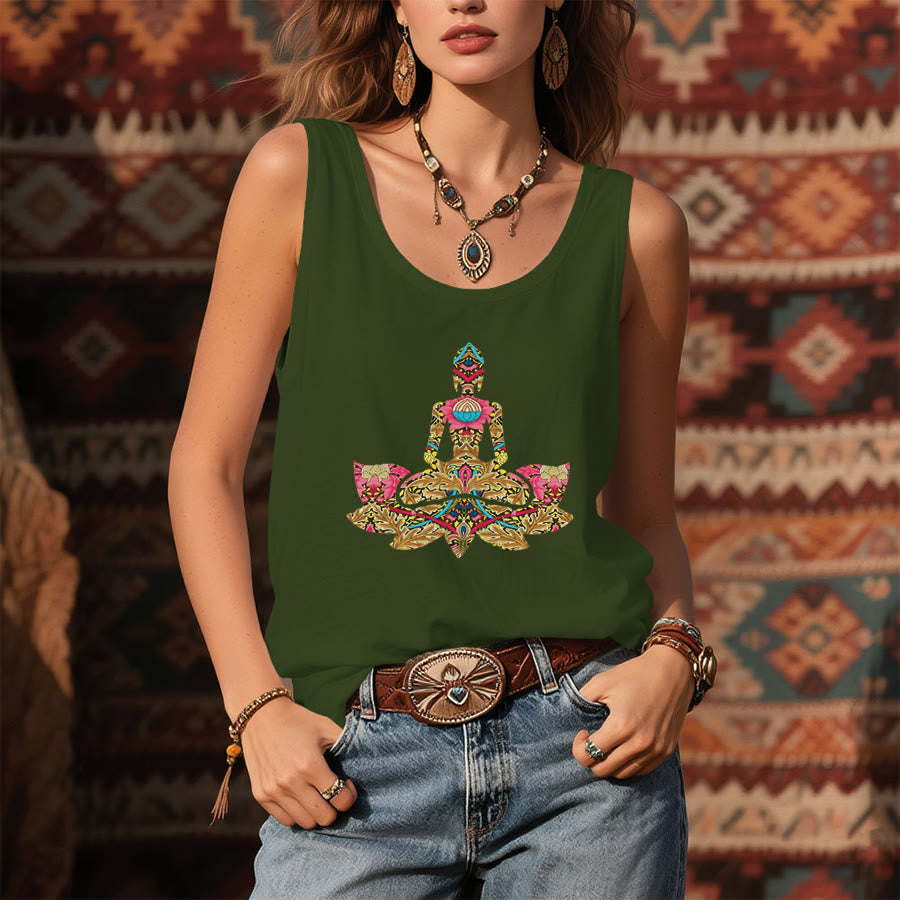 Débardeur pour femme Olivenorma à motif de paix et orné de poses de yoga - image 9