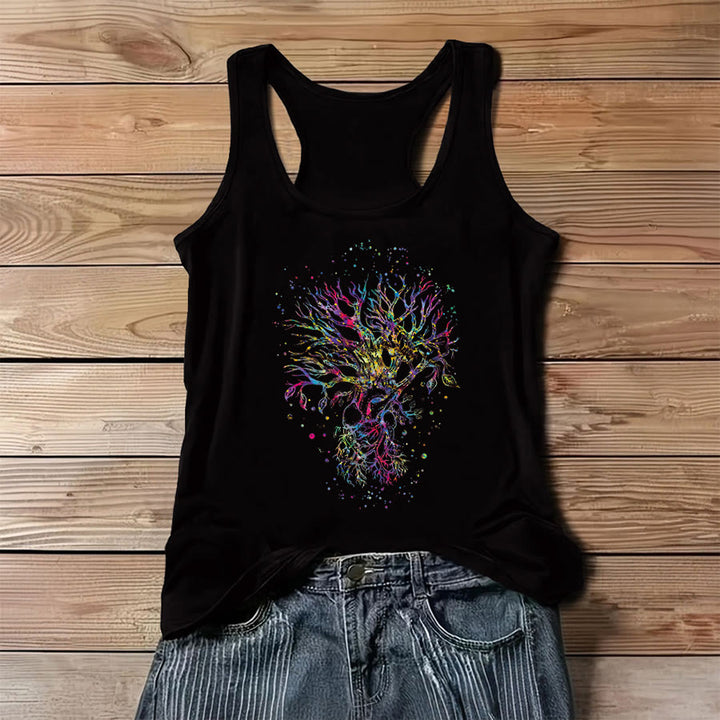 Débardeur femme Olivenorma Branches of Light, motif Arbre de Vie à paillettes aquarelle - Noir - 3XL - image 6