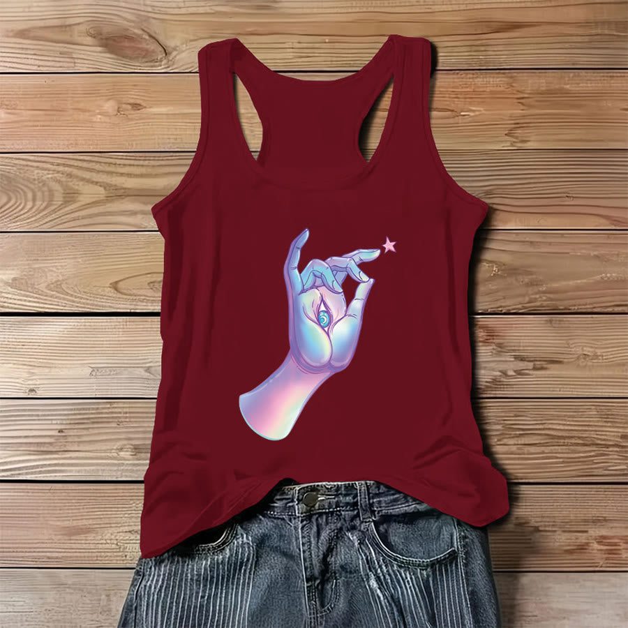 Débardeur femme Olivenorma Magic in the Hand Holographic Hand & Evil Eye - Rouge - 3XL - image 0