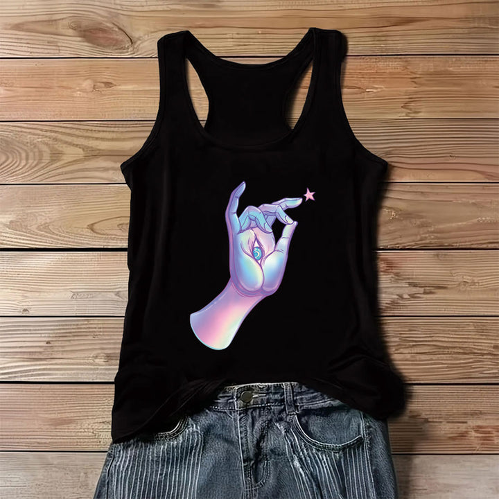 Débardeur femme Olivenorma Magic in the Hand Holographic Hand & Evil Eye - Noir - 3XL - image 4