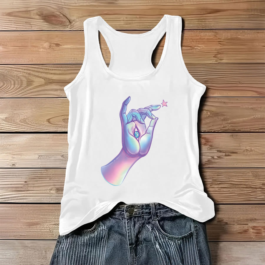 Débardeur femme Olivenorma Magic in the Hand Holographic Hand & Evil Eye - Blanc - 3XL - image 2