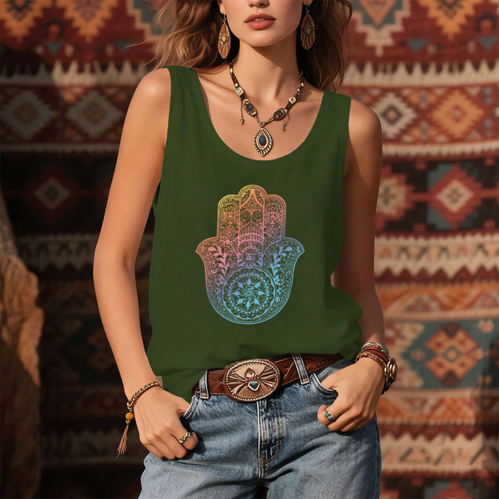 Débardeur Olivenorma Pastel Guardian à motif mandala Hamsa dégradé pour femme - image 9