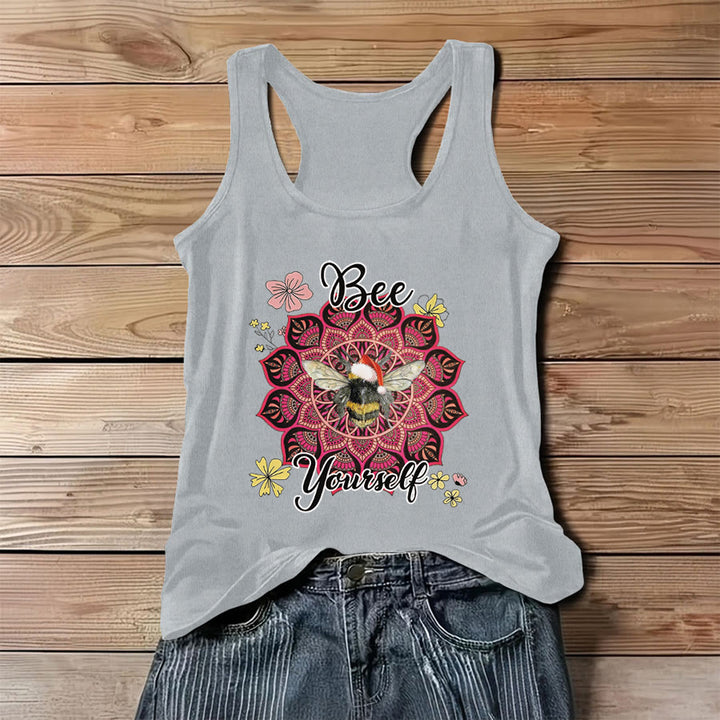 Débardeur Olivenorma Bee Yourself Christmas Bee Mandala pour femme - Gris - 3XL - image 6