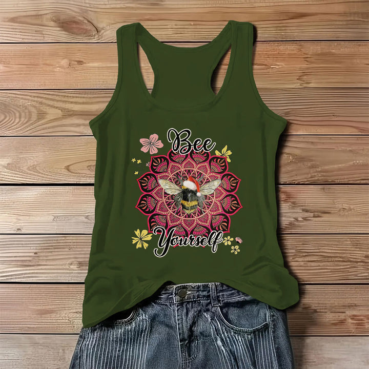 Débardeur Olivenorma Bee Yourself Christmas Bee Mandala pour femme - Vert - 3XL - image 8