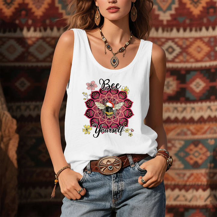 Débardeur Olivenorma Bee Yourself Christmas Bee Mandala pour femme - image 3