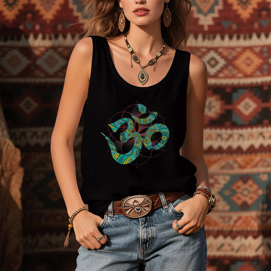 Olivenorma Sacré Om Serpent Tribal Motif Om Symbole Débardeur Femme - image 9