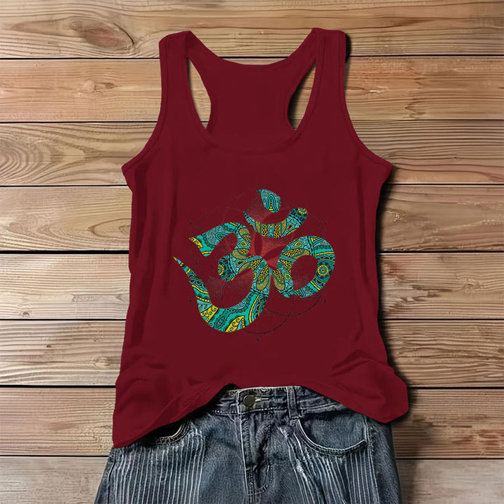 Olivenorma Sacré Om Serpent Tribal Motif Om Symbole Débardeur Femme - Rouge - 3XL - image 4