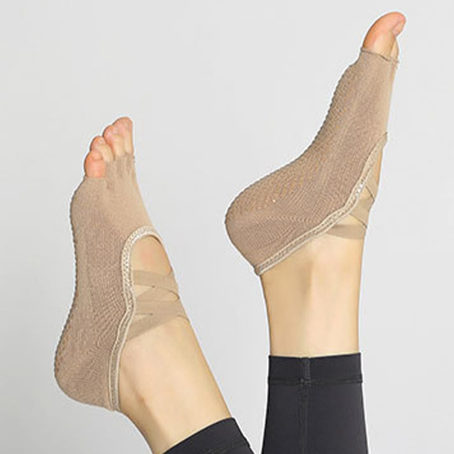 Chaussettes de yoga Olivenorma pour femmes, antidérapantes, à brides croisées et bout ouvert, offrant une adhérence optimale - image 27