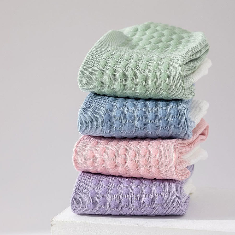 Chaussettes de yoga Olivenorma bicolores mi-mollet antidérapantes à picots en silicone pour femmes - image 2