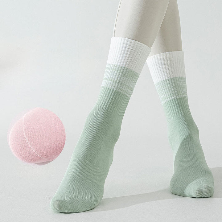Chaussettes de yoga Olivenorma bicolores mi-mollet antidérapantes à picots en silicone pour femmes - image 19