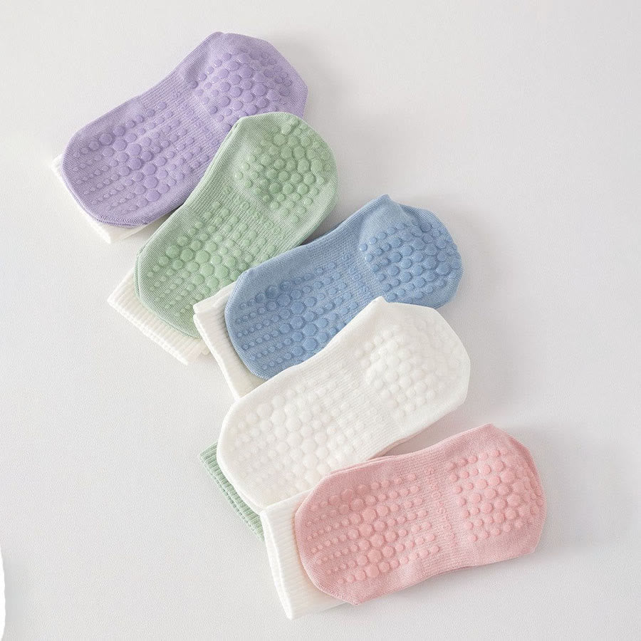 Chaussettes de yoga Olivenorma bicolores mi-mollet antidérapantes à picots en silicone pour femmes - image 3