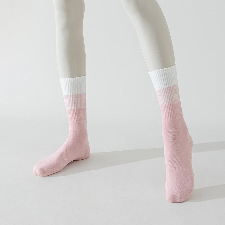 Chaussettes de yoga Olivenorma bicolores mi-mollet antidérapantes à picots en silicone pour femmes - image 9