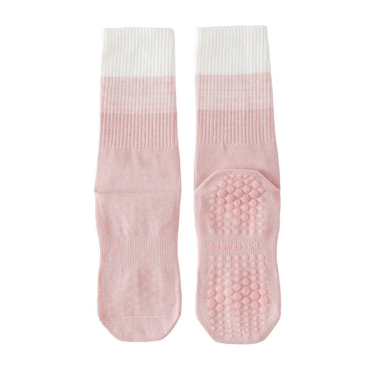 Chaussettes de yoga Olivenorma bicolores mi-mollet antidérapantes à picots en silicone pour femmes - Rose - 10 paires - image 6