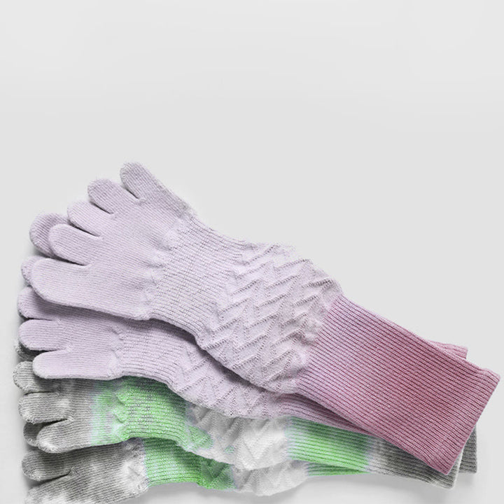 Chaussettes de yoga Olivenorma élégantes à cinq orteils, antidérapantes et à motif tie-dye, pour femmes, idéales pour les entraînements en intérieur. - image 3