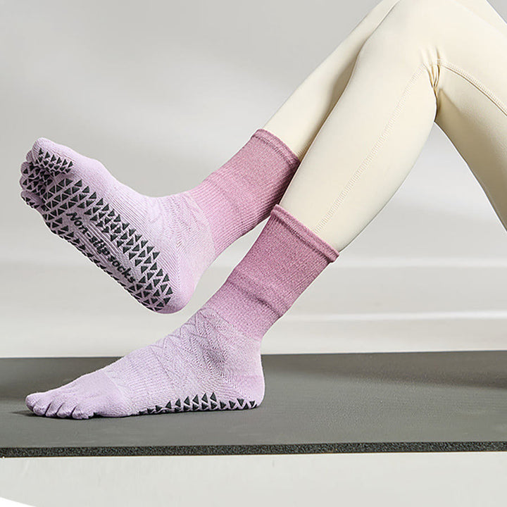 Chaussettes de yoga Olivenorma élégantes à cinq orteils, antidérapantes et à motif tie-dye, pour femmes, idéales pour les entraînements en intérieur. - image 12