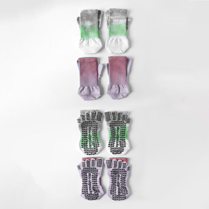 Chaussettes de yoga Olivenorma élégantes à cinq orteils, antidérapantes et à motif tie-dye, pour femmes, idéales pour les entraînements en intérieur. - image 2