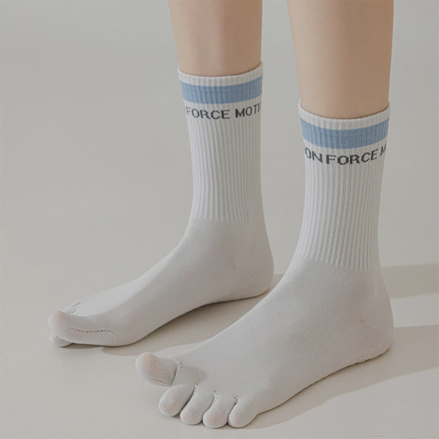 Chaussettes de yoga Olivenorma Secure-Fit à cinq orteils, antidérapantes et à bord contrasté pour femmes - image 9