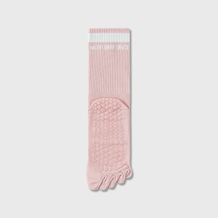 Chaussettes de yoga Olivenorma Secure-Fit à cinq orteils, antidérapantes et à bord contrasté pour femmes - Rose - 10 paires - image 16