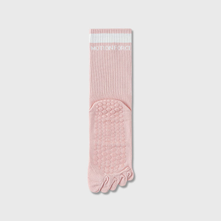 Chaussettes de yoga Olivenorma Secure-Fit à cinq orteils, antidérapantes et à bord contrasté pour femmes - Rose - 10 paires - image 16