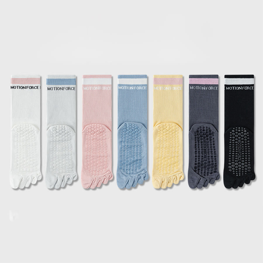 Chaussettes de yoga Olivenorma Secure-Fit à cinq orteils, antidérapantes et à bord contrasté pour femmes - image 1