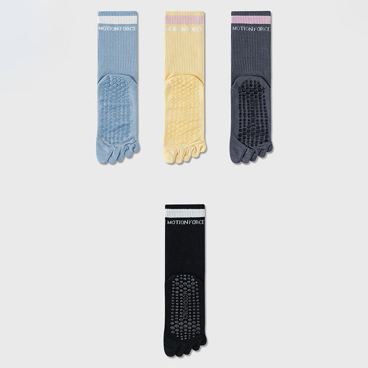 Chaussettes de yoga Olivenorma Secure-Fit à cinq orteils, antidérapantes et à bord contrasté pour femmes - image 2