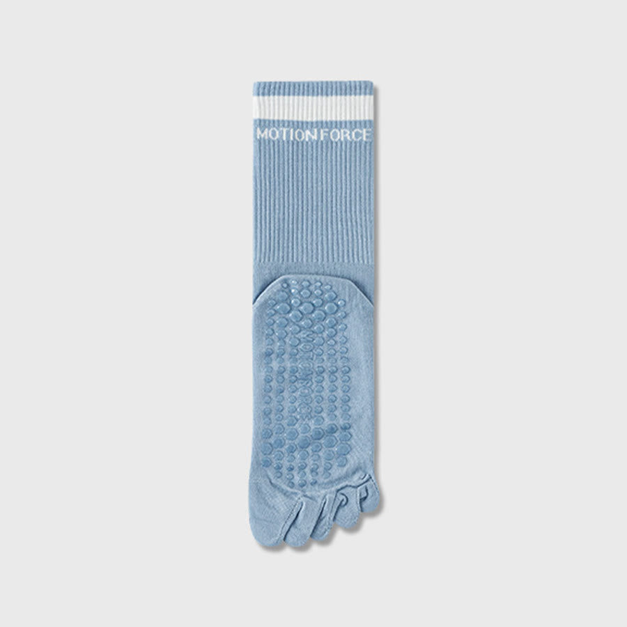 Chaussettes de yoga Olivenorma Secure-Fit à cinq orteils, antidérapantes et à bord contrasté pour femmes - Bleu - 10 paires - image 11
