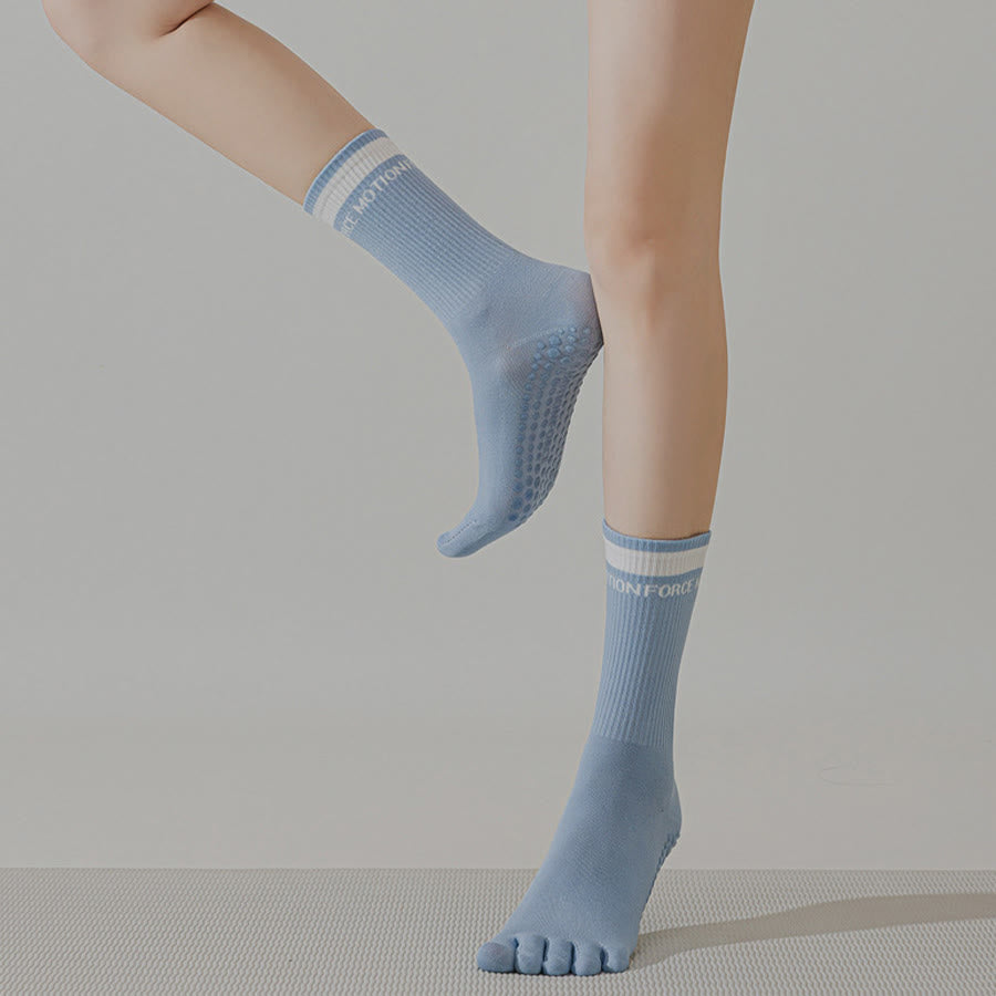 Chaussettes de yoga Olivenorma Secure-Fit à cinq orteils, antidérapantes et à bord contrasté pour femmes - image 14