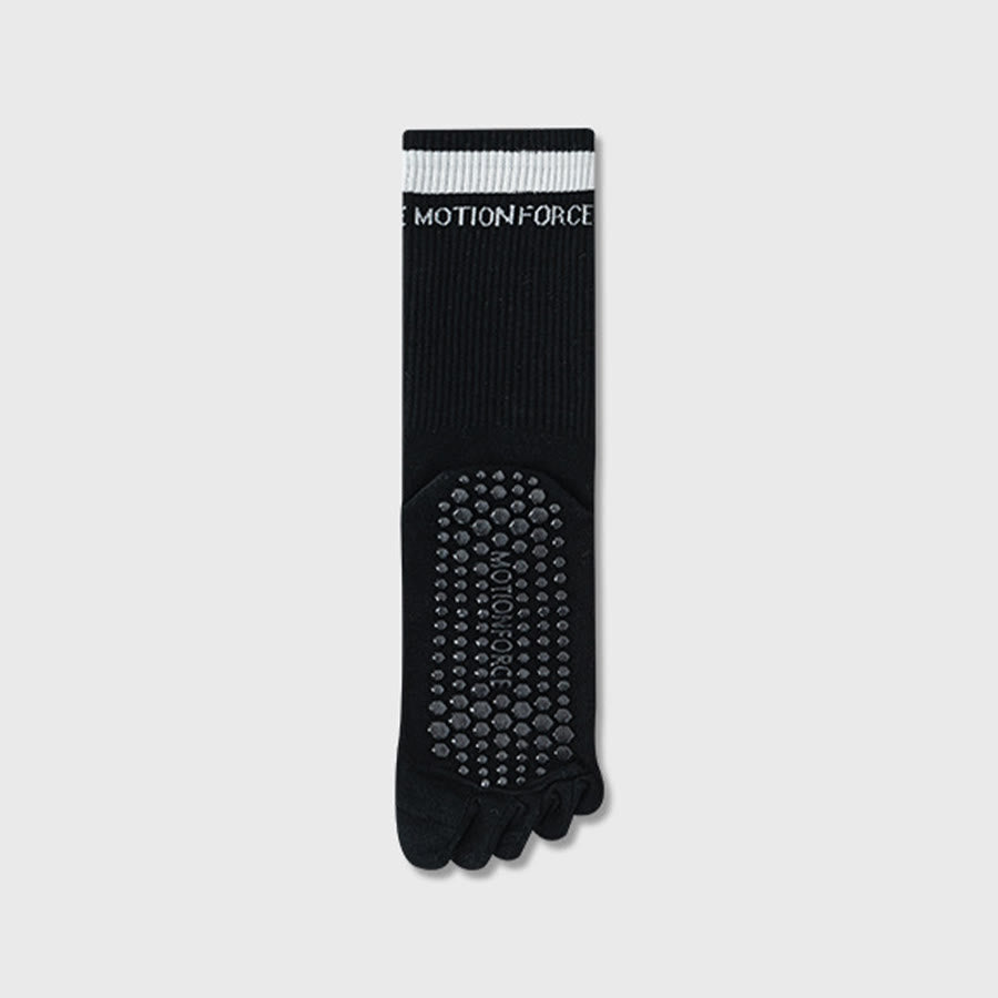 Chaussettes de yoga Olivenorma Secure-Fit à cinq orteils, antidérapantes et à bord contrasté pour femmes - Noir - 10 paires - image 18