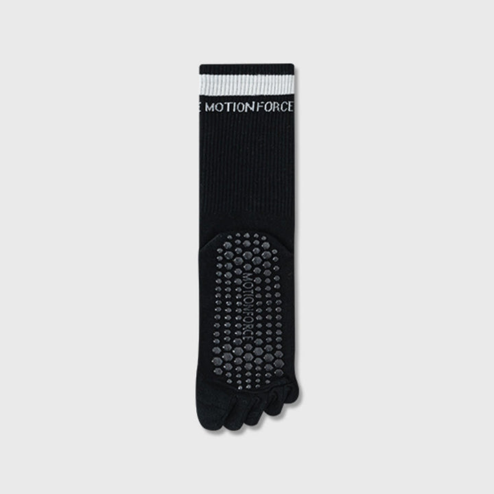 Chaussettes de yoga Olivenorma Secure-Fit à cinq orteils, antidérapantes et à bord contrasté pour femmes - Noir - 10 paires - image 18