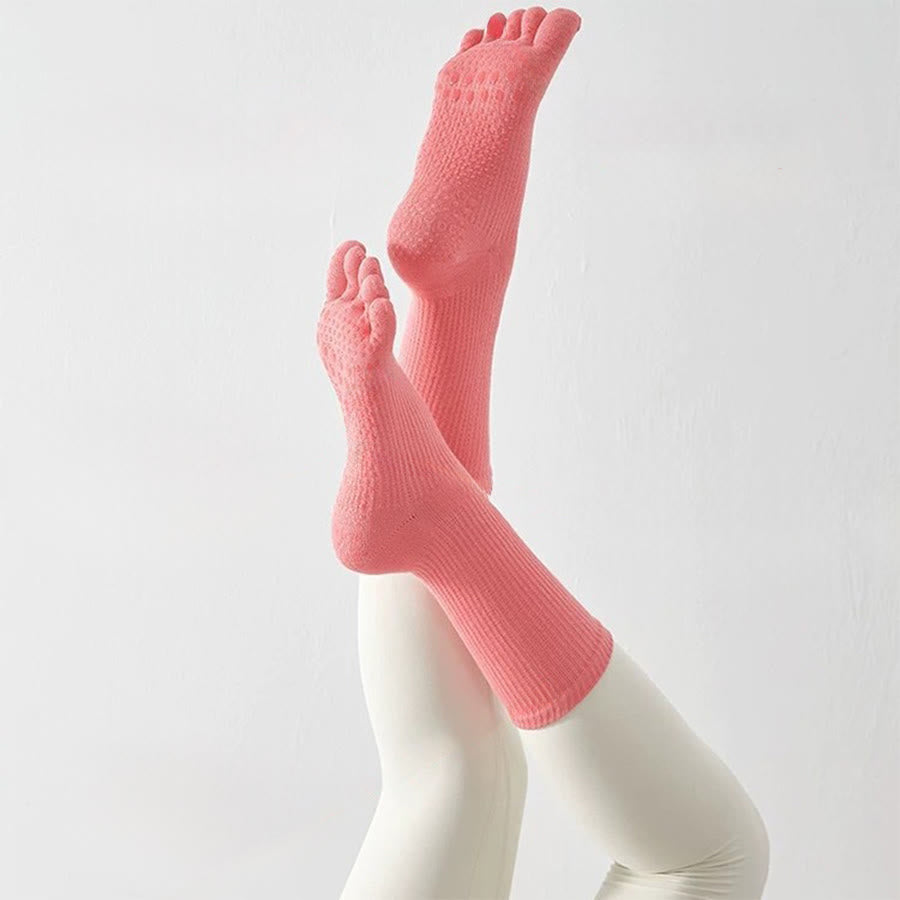 Chaussettes de yoga Olivenorma Stable Traction à cinq orteils, antidérapantes et montantes, pour femmes. - image 14