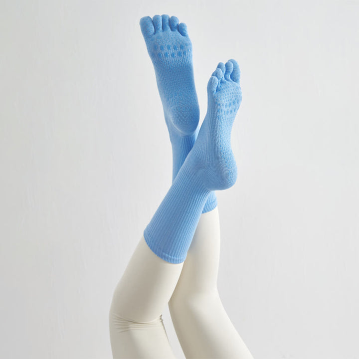 Chaussettes de yoga Olivenorma Stable Traction à cinq orteils, antidérapantes et montantes, pour femmes. - image 4