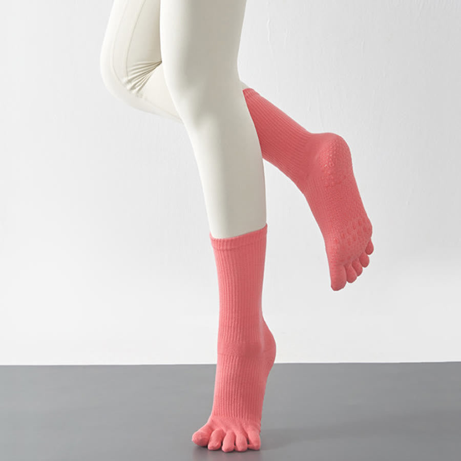Chaussettes de yoga Olivenorma Stable Traction à cinq orteils, antidérapantes et montantes, pour femmes. - image 15