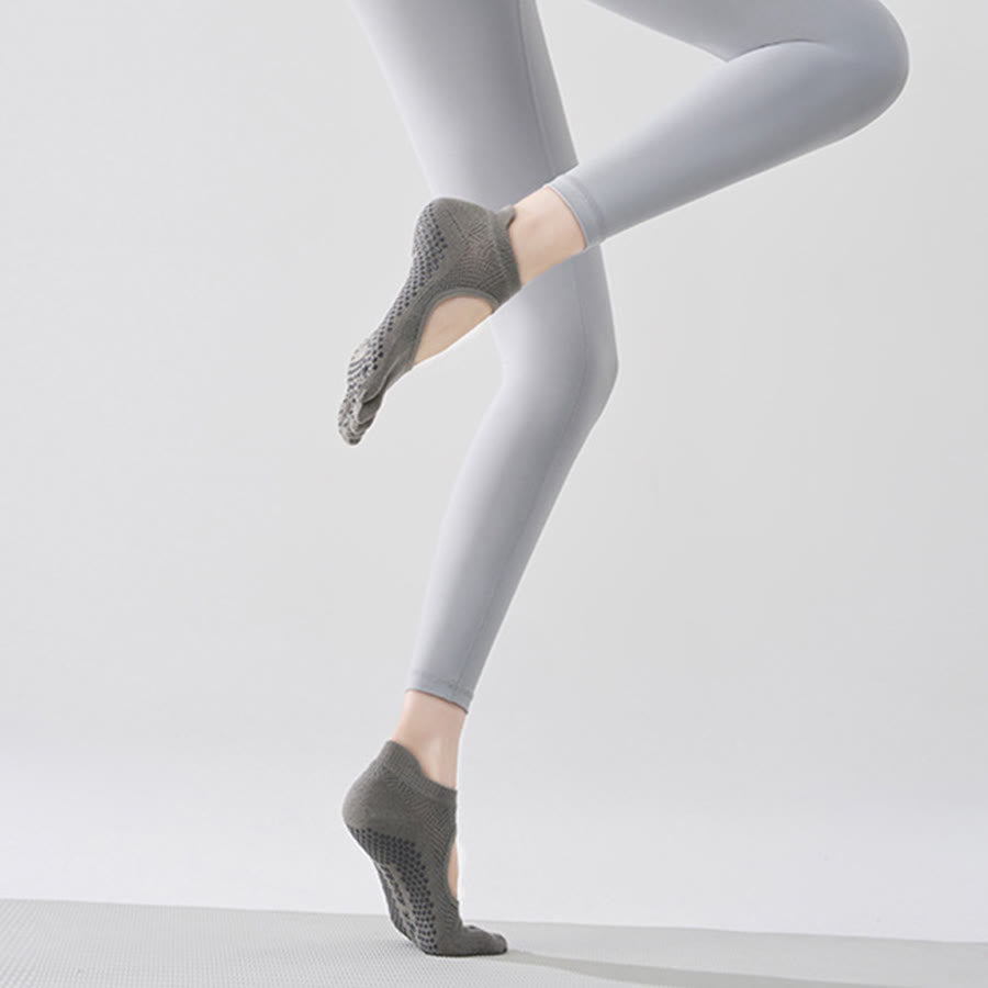 Chaussettes multisports Olivenorma à cinq orteils antidérapantes avec ouverture latérale, chaussettes de yoga pour femmes - Gris et orteils complets - 10 paires - image 15