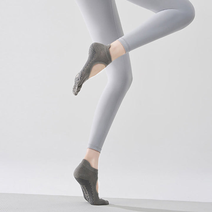 Chaussettes multisports Olivenorma à cinq orteils antidérapantes avec ouverture latérale, chaussettes de yoga pour femmes - Gris et orteils complets - 10 paires - image 15