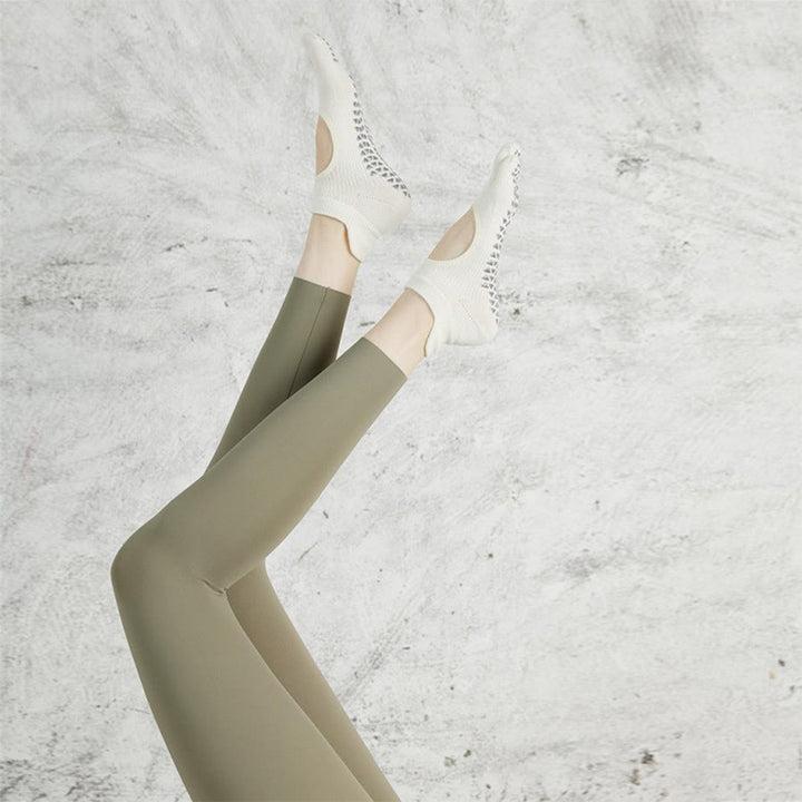 Chaussettes multisports Olivenorma à cinq orteils antidérapantes avec ouverture latérale, chaussettes de yoga pour femmes - Crème blanche et orteils complets - 10 paires - image 19