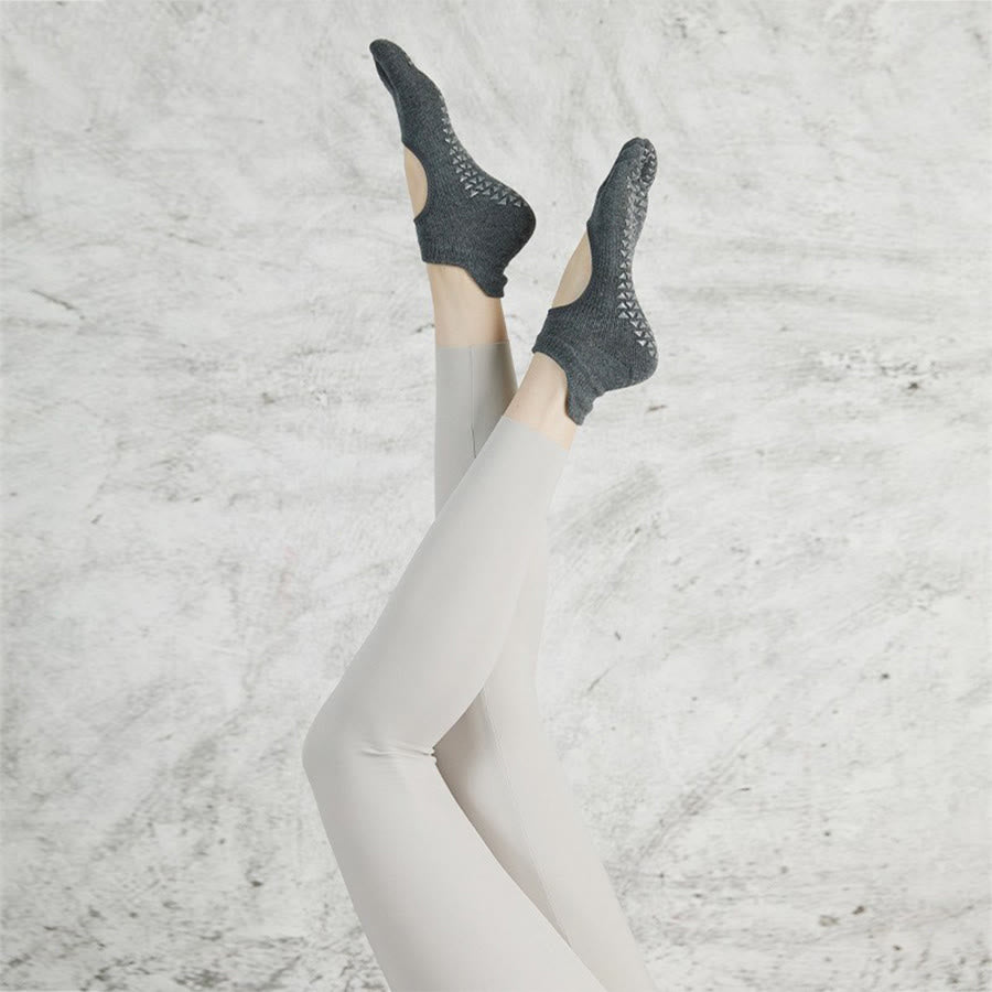 Chaussettes multisports Olivenorma à cinq orteils antidérapantes avec ouverture latérale, chaussettes de yoga pour femmes - Gris mélangé et bout complet - 10 paires - image 18