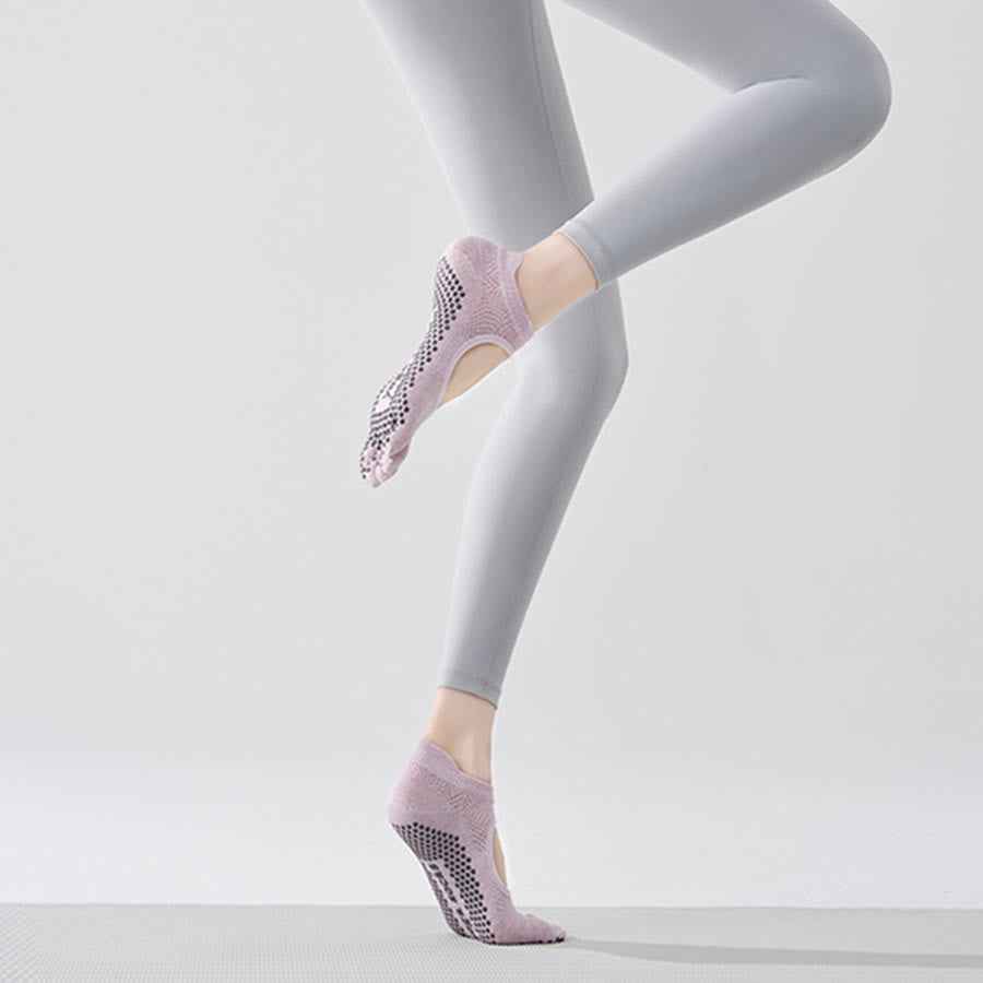 Chaussettes multisports Olivenorma à cinq orteils antidérapantes avec ouverture latérale, chaussettes de yoga pour femmes - Violet rose et orteils entiers - 10 paires - image 1