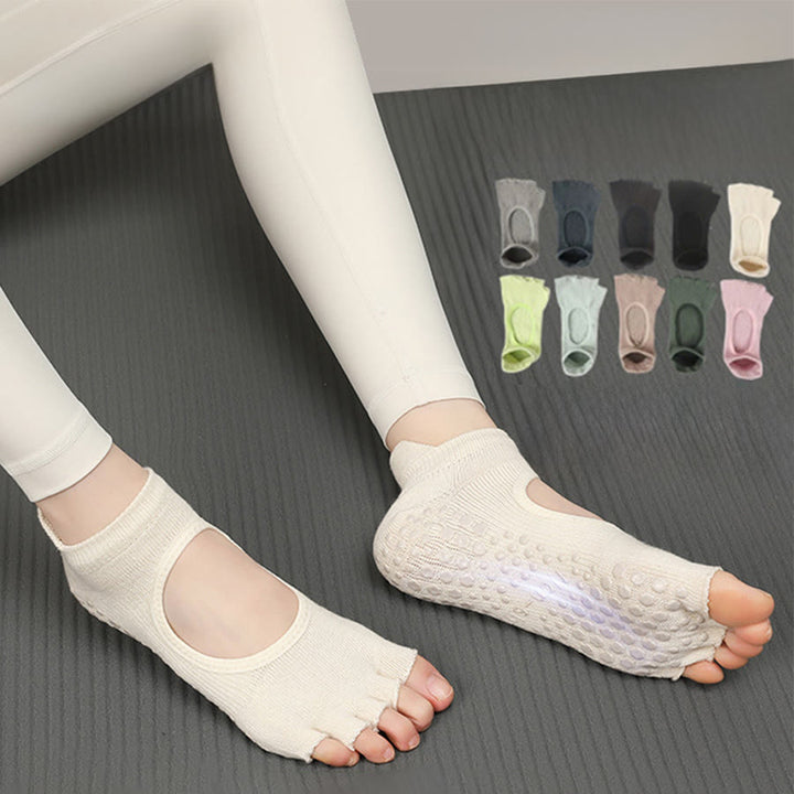 Chaussettes multisports Olivenorma à cinq orteils antidérapantes avec ouverture latérale, chaussettes de yoga pour femmes - image 20