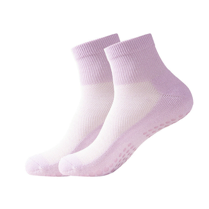 Chaussettes de yoga et de pilates Olivenorma à adhérence renforcée et antidérapantes pour femmes - Violet clair - 10 paires - image 1