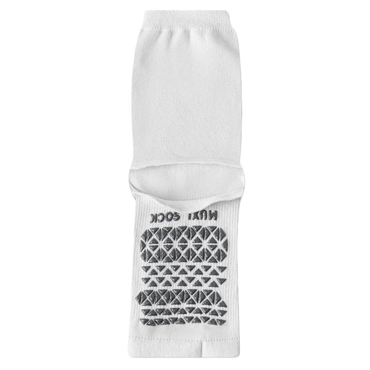 Chaussettes de yoga Olivenorma respirantes mi-mollet antidérapantes avec orteils et talon ouverts pour femmes - Blanc - 10 paires - image 4