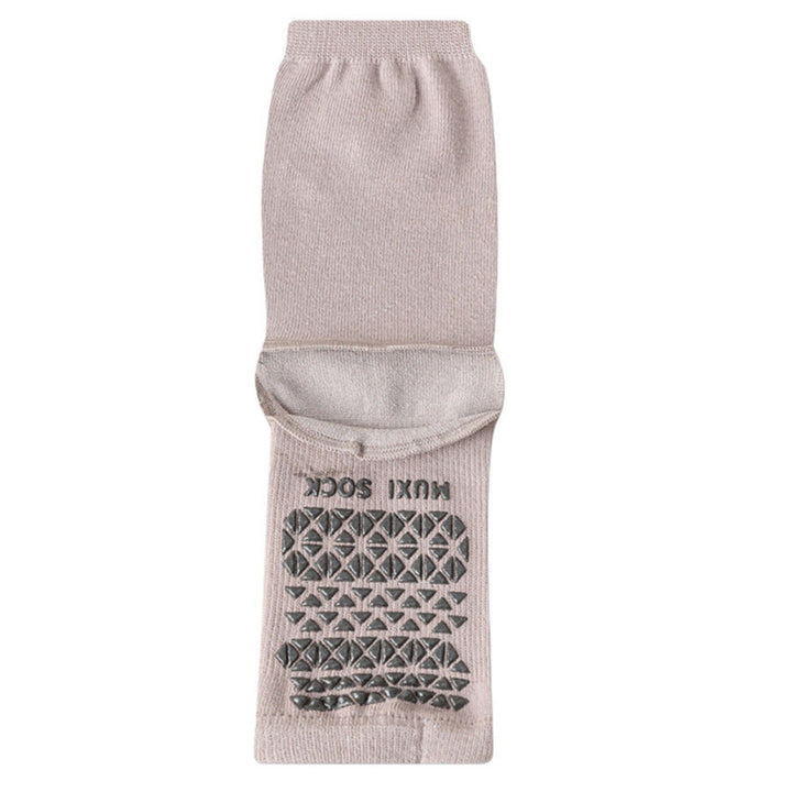 Chaussettes de yoga Olivenorma respirantes mi-mollet antidérapantes avec orteils et talon ouverts pour femmes - Violet clair - 10 paires - image 13